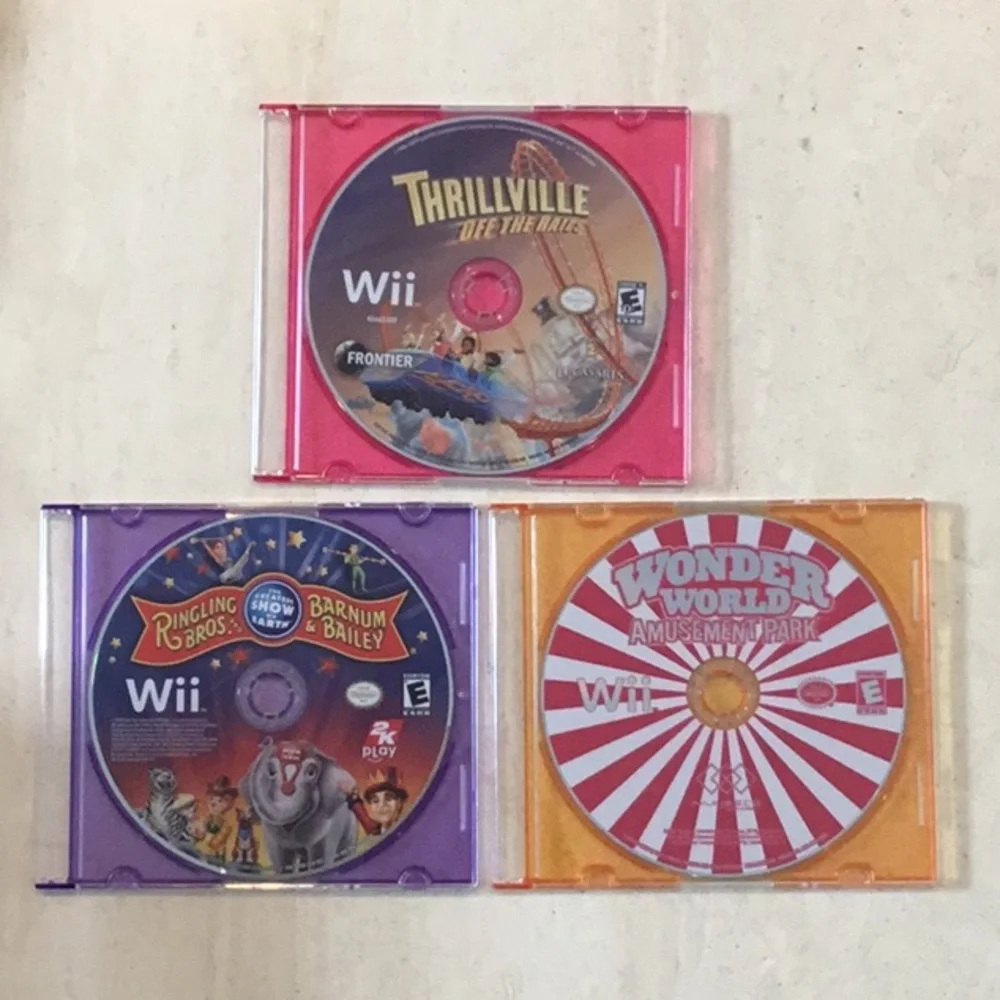 Wonder World Nintendo Wii Game & Ringlng Bros Circus Wii & Thrillville Wii Games